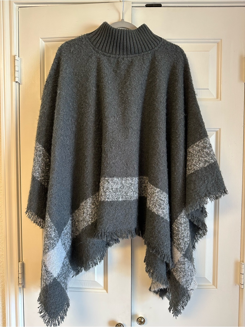 Women’s gray poncho sweater